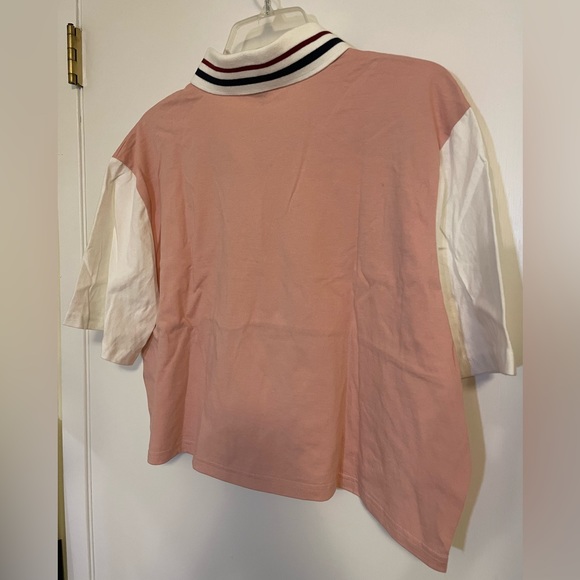 Wild Fable NWT blush/white/blush cropped collared shirt—prep-ilicious! - Picture 2 of 3
